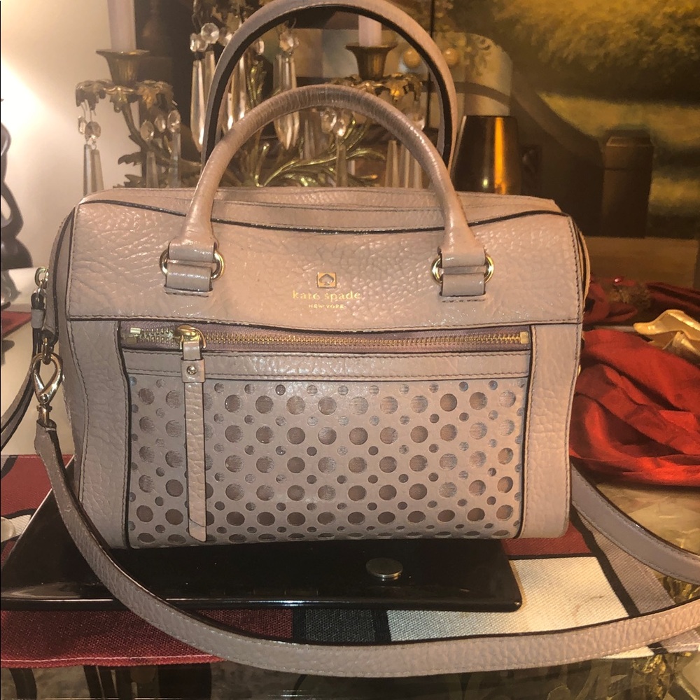 ❤️😍❤️KATE SPADE ❤️Tan Pebbled Leather Satchel with Perforated Front